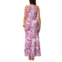 Pink Ribbon Hibiscus Tropical Pattern Family Matching Tank Maxi Dress and Hawaiian Shirt Breast Cancer LT01 - Polynesian Pride