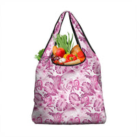 Pink Ribbon Hibiscus Tropical Pattern Grocery Bag Breast Cancer LT01 1-pack One Size Pink - Polynesian Pride