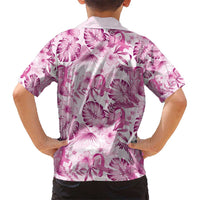 Pink Ribbon Hibiscus Tropical Pattern Hawaiian Shirt Breast Cancer