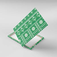 Fiji Masi All Green Canvas Wall Art Tapa Pattern - Polynesian Pride