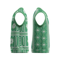 Fiji Masi All Green Christmas Knitted V-Neck Vest Tapa Pattern LT01 - Polynesian Pride