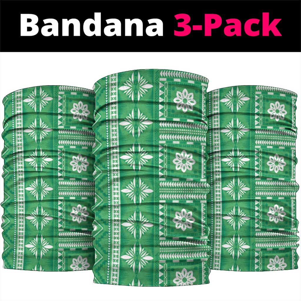 Fiji Masi All Green Neck Gaiter Tapa Pattern - Polynesian Pride