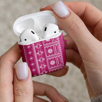 Fiji Masi All Pink AirPods Case Tapa Pattern - Polynesian Pride