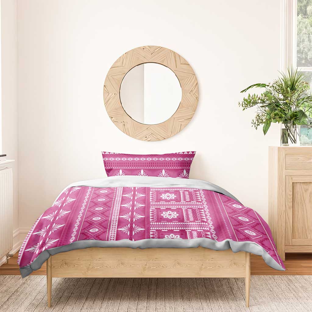 Fiji Masi All Pink Bedding Set Tapa Pattern - Polynesian Pride
