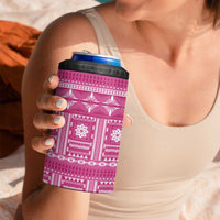Fiji Masi All Pink 4 in 1 Can Cooler Tumbler Tapa Pattern - Polynesian Pride