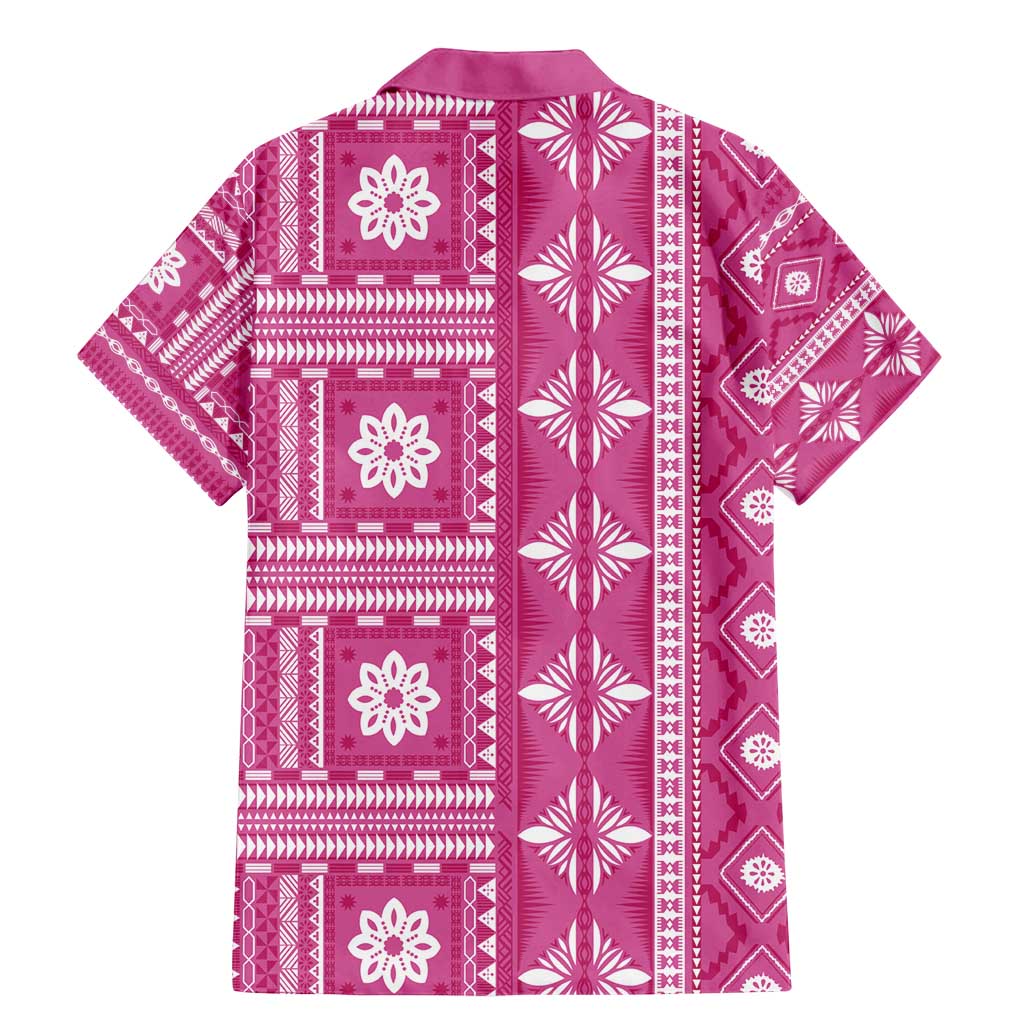 Fiji Masi All Pink Family Matching Mermaid Dress and Hawaiian Shirt Tapa Pattern LT01 - Polynesian Pride