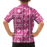 Fiji Masi All Pink Family Matching Tank Maxi Dress and Hawaiian Shirt Tapa Pattern LT01 - Polynesian Pride