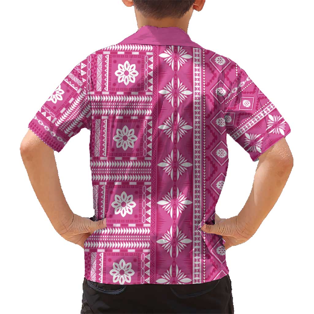 Fiji Masi All Pink Kid Hawaiian Shirt Tapa Pattern - Polynesian Pride