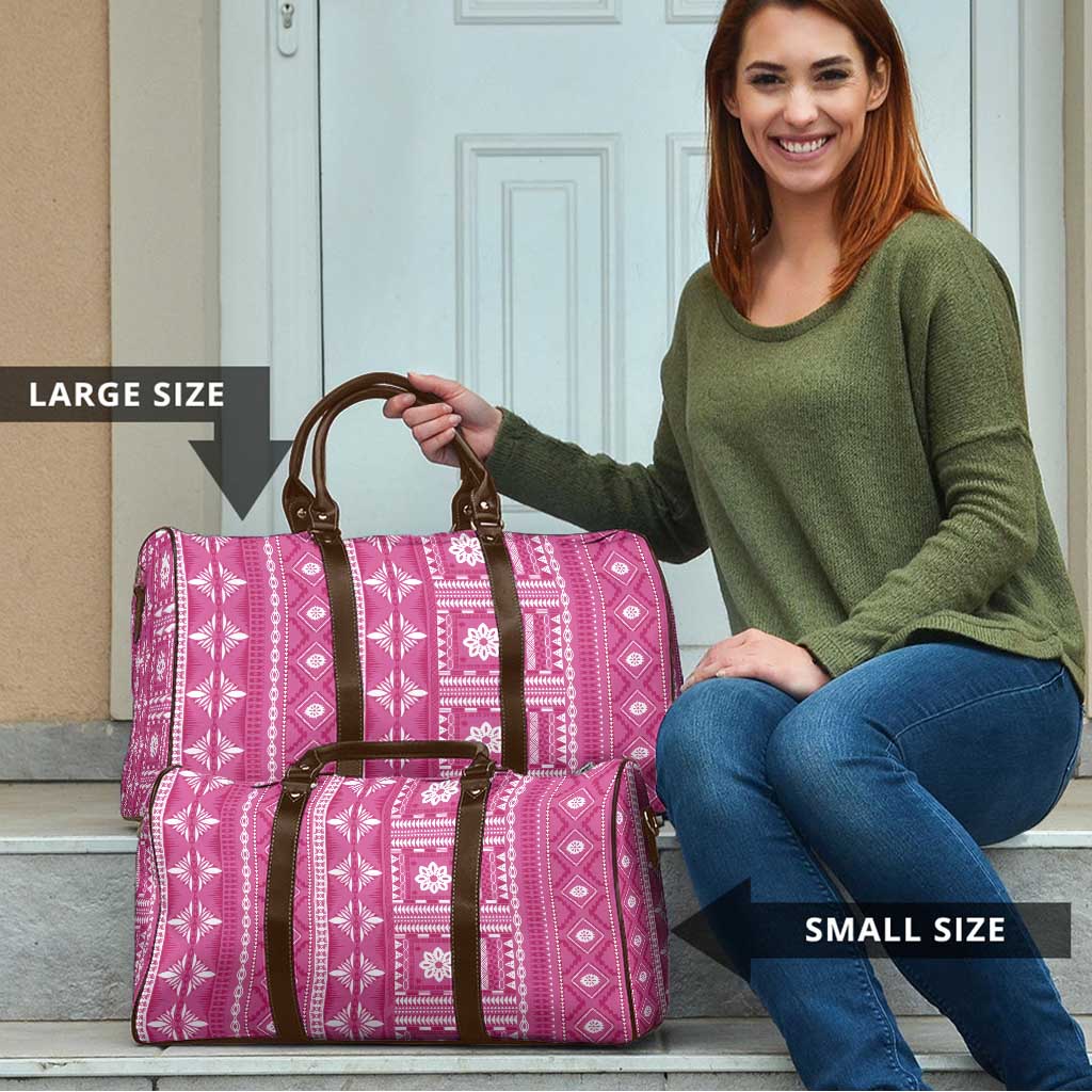Fiji Masi All Pink Travel Bag Tapa Pattern - Polynesian Pride