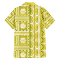 Fiji Masi All Yellow Family Matching Short Sleeve Bodycon Dress and Hawaiian Shirt Tapa Pattern LT01 - Polynesian Pride