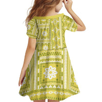 Fiji Masi All Yellow Family Matching Summer Maxi Dress and Hawaiian Shirt Tapa Pattern LT01 - Polynesian Pride