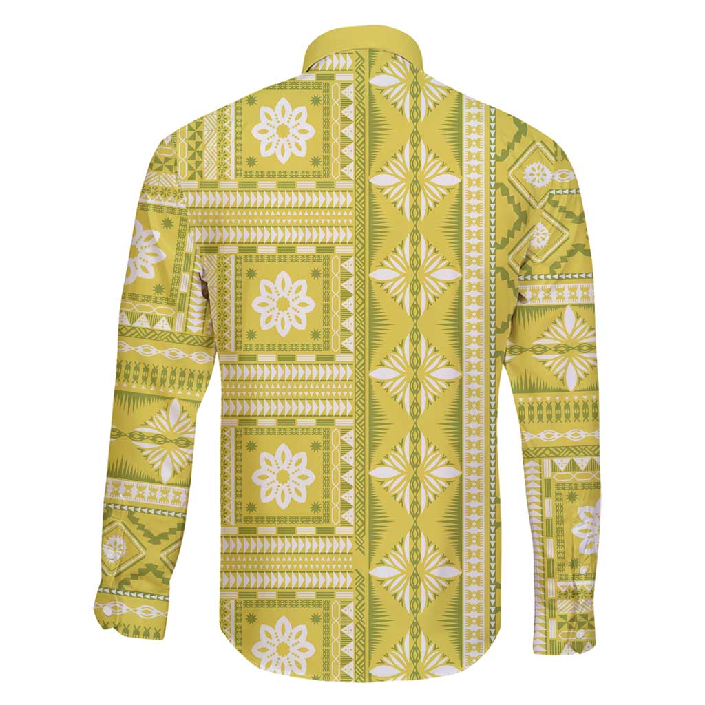 Fiji Masi All Yellow Family Matching Summer Maxi Dress and Hawaiian Shirt Tapa Pattern LT01 - Polynesian Pride