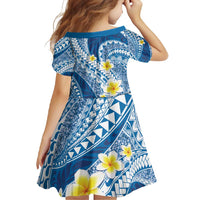 Plumeria Polynesian Blue Glitter Pattern Family Matching Tank Maxi Dress and Hawaiian Shirt