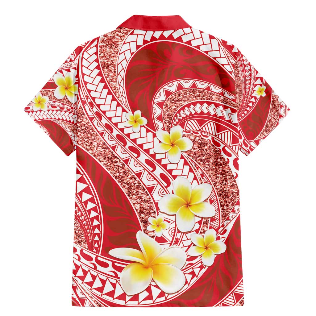Plumeria Polynesian Coral Glitter Pattern Family Matching Mermaid Dress and Hawaiian Shirt LT01 - Polynesian Pride