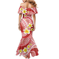 Plumeria Polynesian Coral Glitter Pattern Family Matching Mermaid Dress and Hawaiian Shirt LT01 - Polynesian Pride
