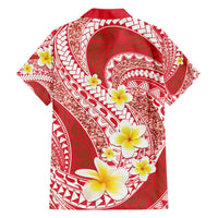 Plumeria Polynesian Coral Glitter Pattern Family Matching Off Shoulder Maxi Dress and Hawaiian Shirt LT01 - Polynesian Pride