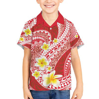 Plumeria Polynesian Coral Glitter Pattern Family Matching Summer Maxi Dress and Hawaiian Shirt LT01 Son's Shirt Coral - Polynesian Pride