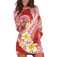 Plumeria Polynesian Coral Glitter Pattern Hoodie Dress LT01 Coral - Polynesian Pride