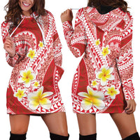 Plumeria Polynesian Coral Glitter Pattern Hoodie Dress LT01 - Polynesian Pride