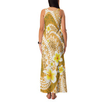 Plumeria Polynesian Gold Glitter Pattern Family Matching Tank Maxi Dress and Hawaiian Shirt LT01 - Polynesian Pride