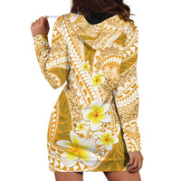 Plumeria Polynesian Gold Glitter Pattern Hoodie Dress LT01 - Polynesian Pride