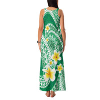 Plumeria Polynesian Green Glitter Pattern Family Matching Tank Maxi Dress and Hawaiian Shirt LT01 - Polynesian Pride