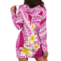 Plumeria Polynesian Pink Glitter Pattern Hoodie Dress LT01 - Polynesian Pride