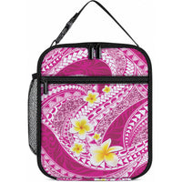 Plumeria Polynesian Pink Glitter Pattern Lunch Bag LT01 10.2 × 8.3 × 4.3 inch Pink - Polynesian Pride