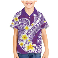 Plumeria Polynesian Purple Glitter Pattern Family Matching Mermaid Dress and Hawaiian Shirt LT01 Son's Shirt Purple - Polynesian Pride