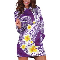 Plumeria Polynesian Purple Glitter Pattern Hoodie Dress LT01 Purple - Polynesian Pride