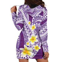 Plumeria Polynesian Purple Glitter Pattern Hoodie Dress LT01 - Polynesian Pride