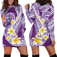 Plumeria Polynesian Purple Glitter Pattern Hoodie Dress LT01 - Polynesian Pride