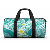 Plumeria Polynesian Teal Glitter Pattern Duffle Bag LT01 One size Teal - Polynesian Pride