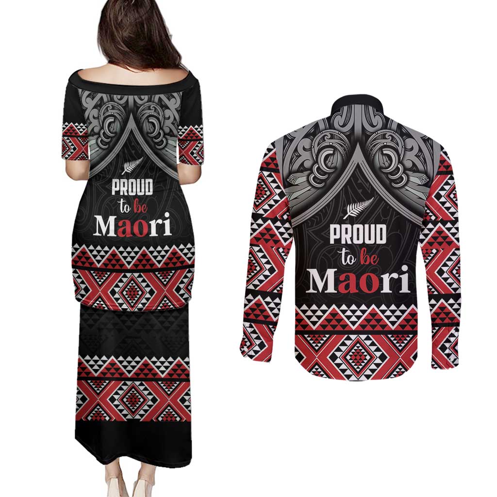 Aotearoa Toitu Te Tiriti Waitangi Couples Matching Puletasi and Long Sleeve Button Shirt Proud To Be Maori LT01 - Polynesian Pride