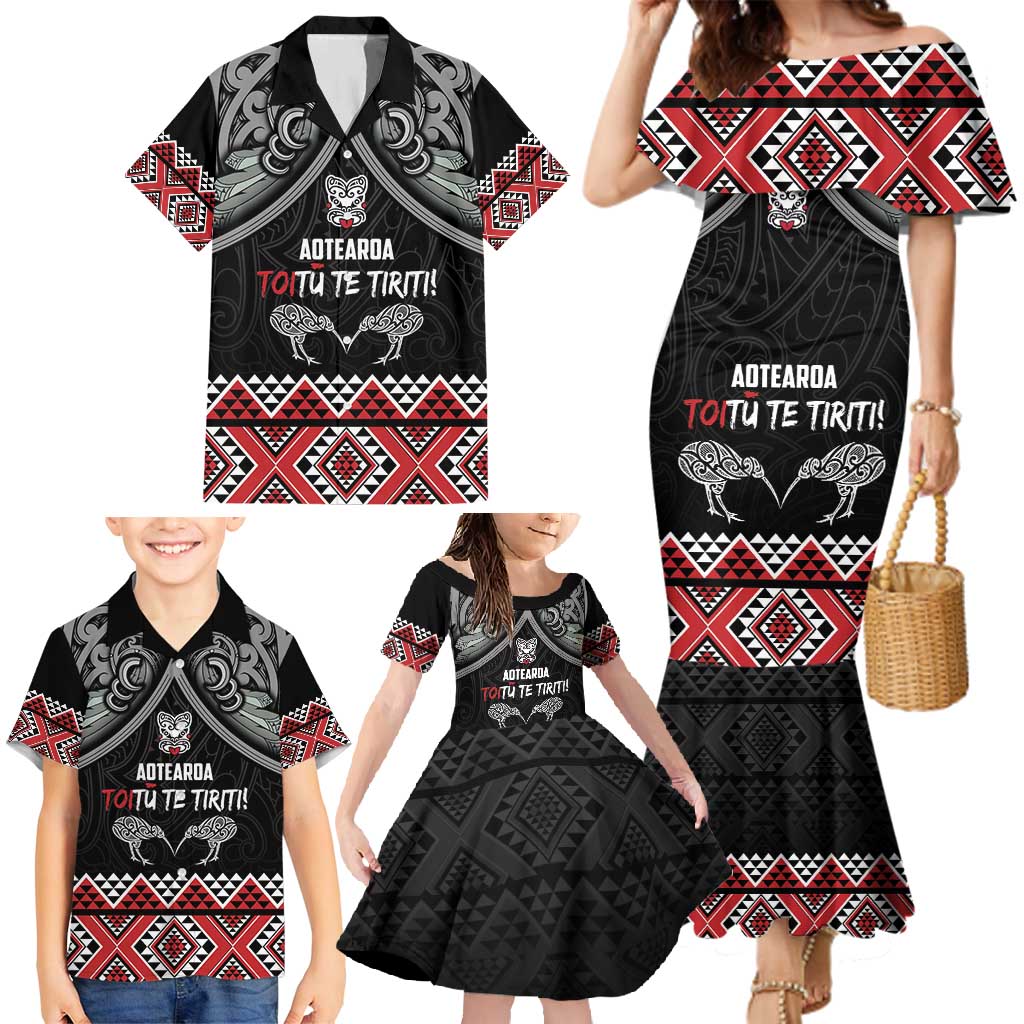Aotearoa Toitu Te Tiriti Waitangi Family Matching Mermaid Dress and Hawaiian Shirt Proud To Be Maori LT01 - Polynesian Pride