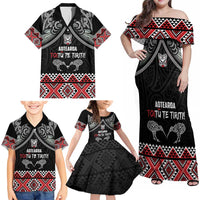 Aotearoa Toitu Te Tiriti Waitangi Family Matching Off Shoulder Maxi Dress and Hawaiian Shirt Proud To Be Maori LT01 - Polynesian Pride