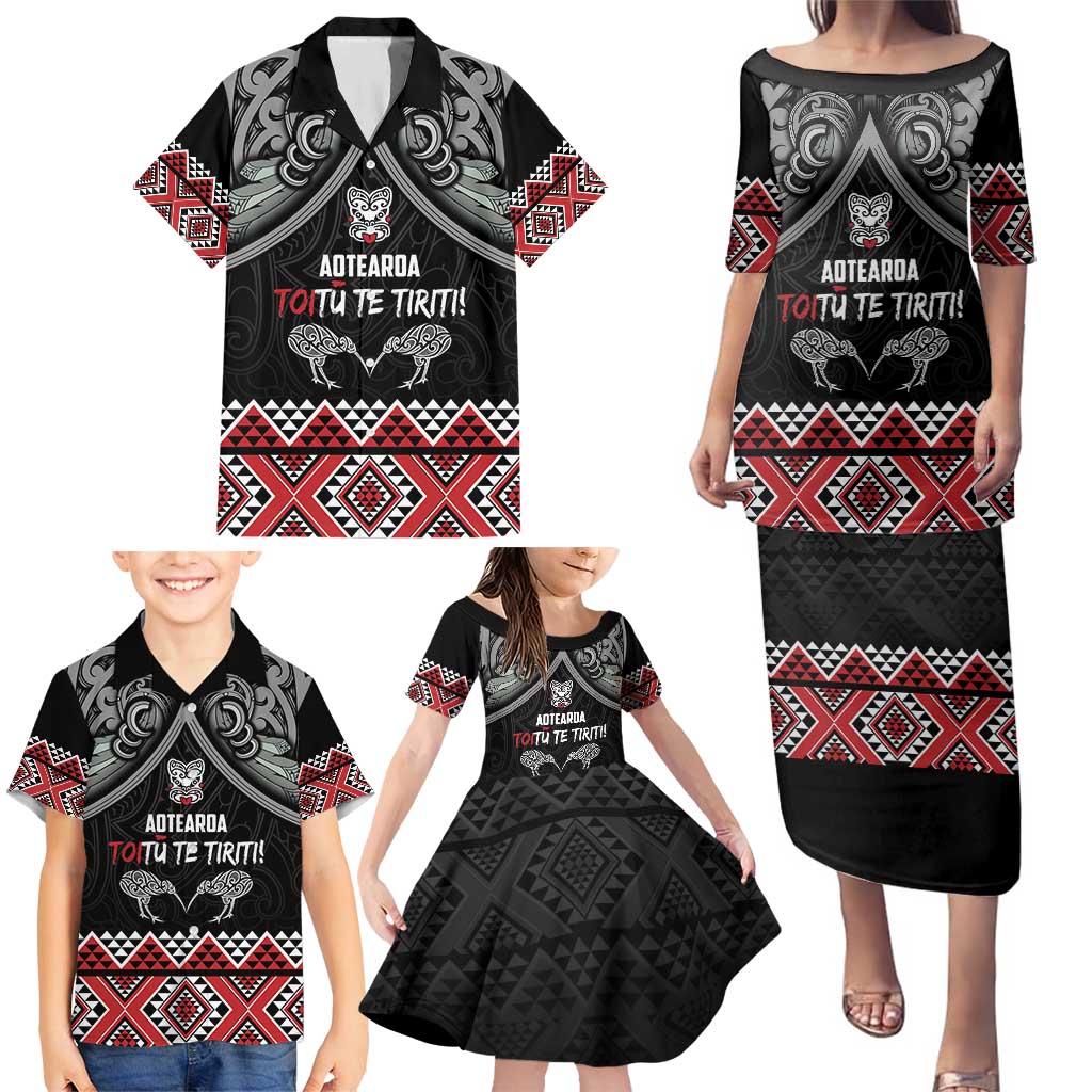 Aotearoa Toitu Te Tiriti Waitangi Family Matching Puletasi and Hawaiian Shirt Proud To Be Maori LT01 - Polynesian Pride