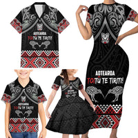 Aotearoa Toitu Te Tiriti Waitangi Family Matching Short Sleeve Bodycon Dress and Hawaiian Shirt Proud To Be Maori LT01 - Polynesian Pride