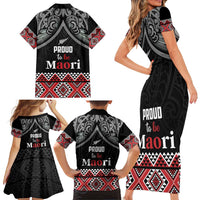 Aotearoa Toitu Te Tiriti Waitangi Family Matching Short Sleeve Bodycon Dress and Hawaiian Shirt Proud To Be Maori LT01 - Polynesian Pride