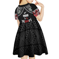 Aotearoa Toitu Te Tiriti Waitangi Kid Short Sleeve Dress Proud To Be Maori LT01 - Polynesian Pride