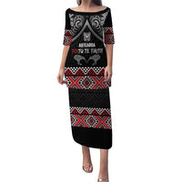 Aotearoa Toitu Te Tiriti Waitangi Puletasi Proud To Be Maori LT01 Long Dress Black - Polynesian Pride