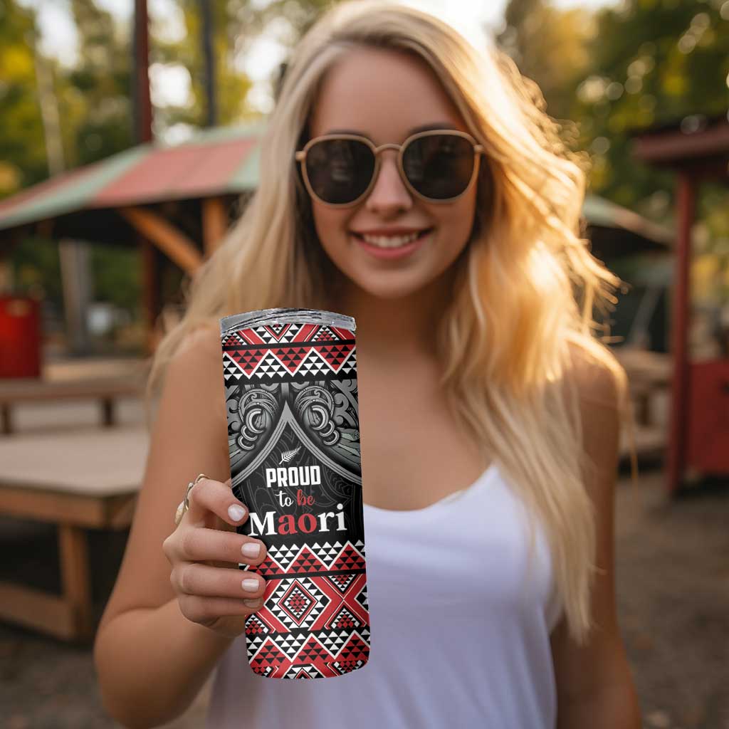 Aotearoa Toitu Te Tiriti Waitangi Skinny Tumbler Proud To Be Maori LT01 - Polynesian Pride