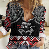Aotearoa Toitu Te Tiriti Waitangi Women Casual Shirt Proud To Be Maori LT01 Female Black - Polynesian Pride