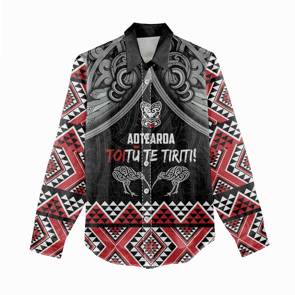 Aotearoa Toitu Te Tiriti Waitangi Women Casual Shirt Proud To Be Maori LT01 - Polynesian Pride