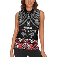 Aotearoa Toitu Te Tiriti Waitangi Women Sleeveless Polo Shirt Proud To Be Maori LT01 - Polynesian Pride