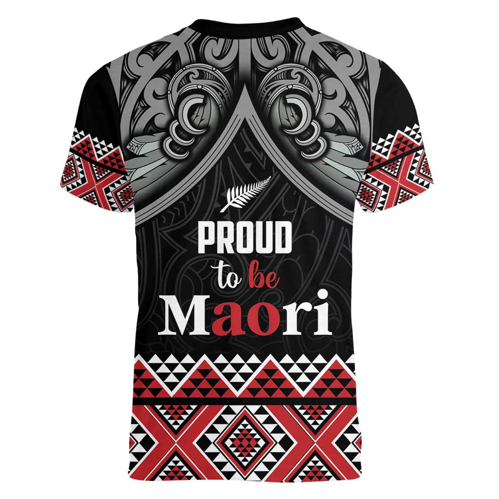 Aotearoa Toitu Te Tiriti Waitangi Women V-Neck T-Shirt Proud To Be Maori LT01 - Polynesian Pride