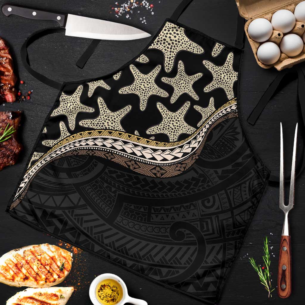 Beige Polynesian Starfish Unique Pattern Apron