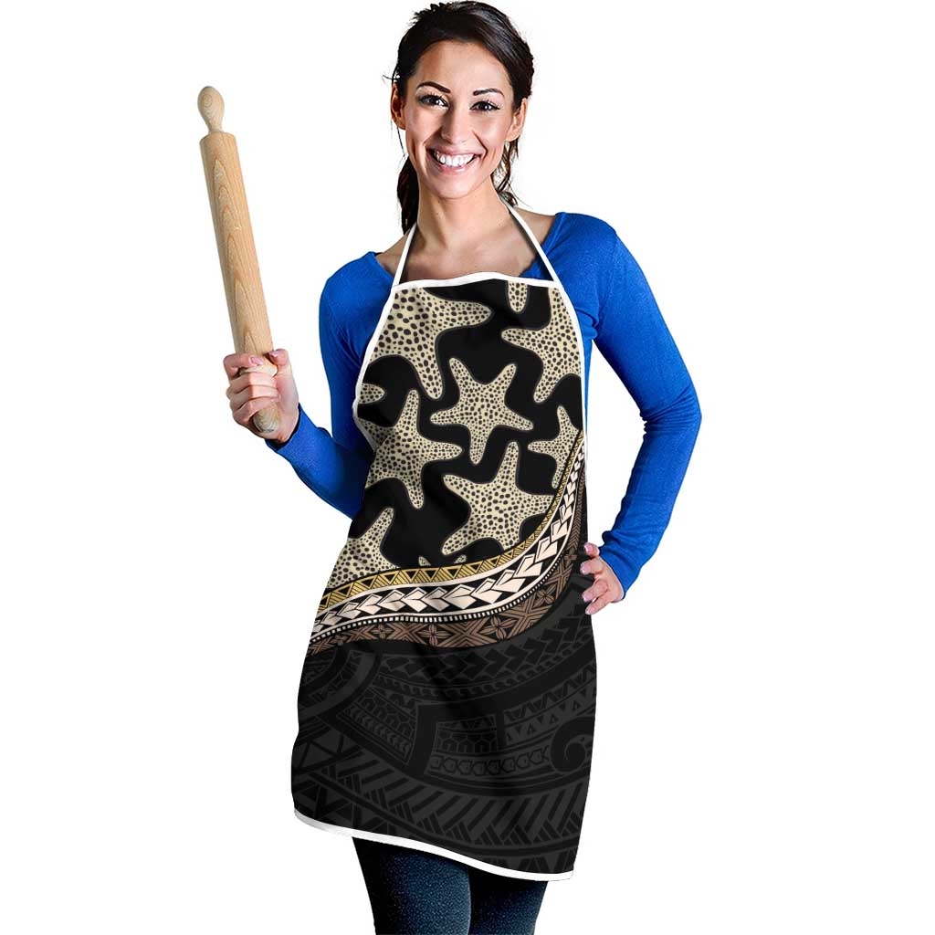Beige Polynesian Starfish Unique Pattern Apron