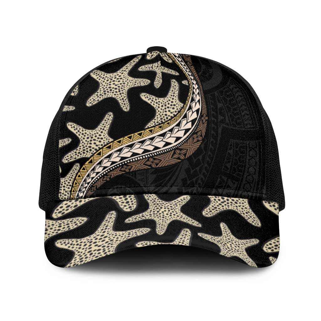 Beige Polynesian Starfish Unique Pattern Baseball Net Cap