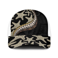 Beige Polynesian Starfish Unique Pattern Baseball Net Cap